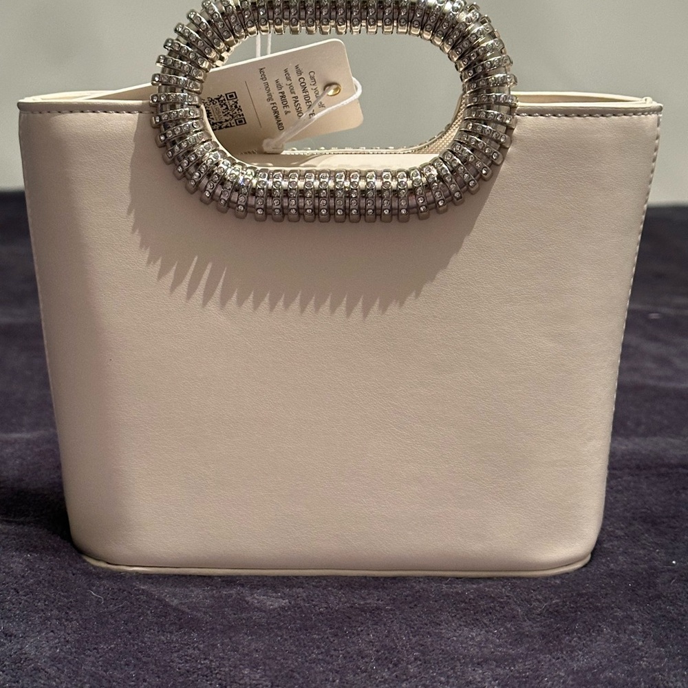 COPY - Urban Expressions Ivory- Alina Handbag with Silver with rhinestone Accen… - Picture 3 of 12